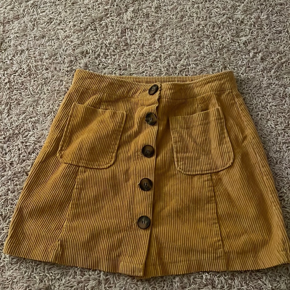 yellow corduroy skirt